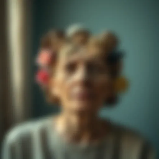 An abstract representation of grief encompassing various emotions.