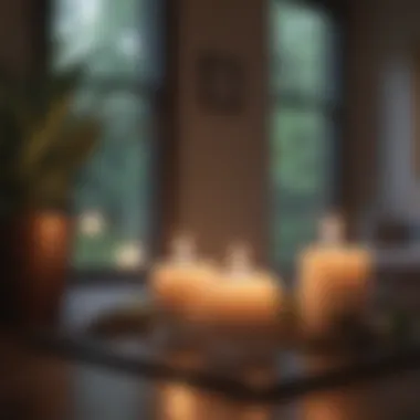 Tranquil Retreat A serene room with candles and essential oils for relaxation