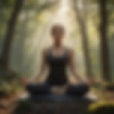 Person practicing yoga in serene nature