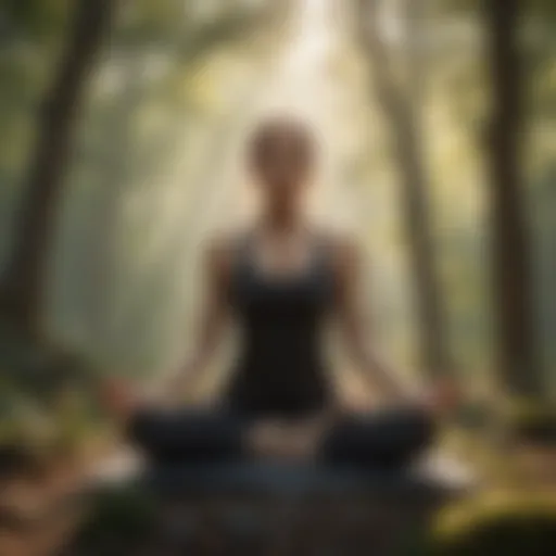 Person practicing yoga in serene nature