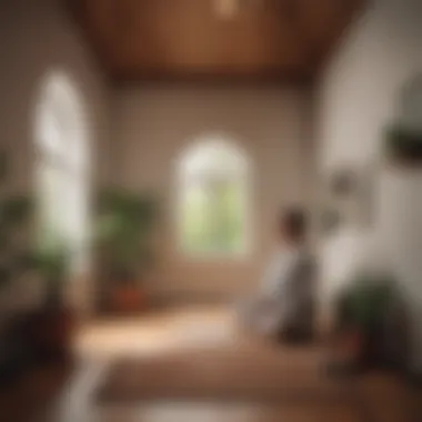 Person meditating in a peaceful room