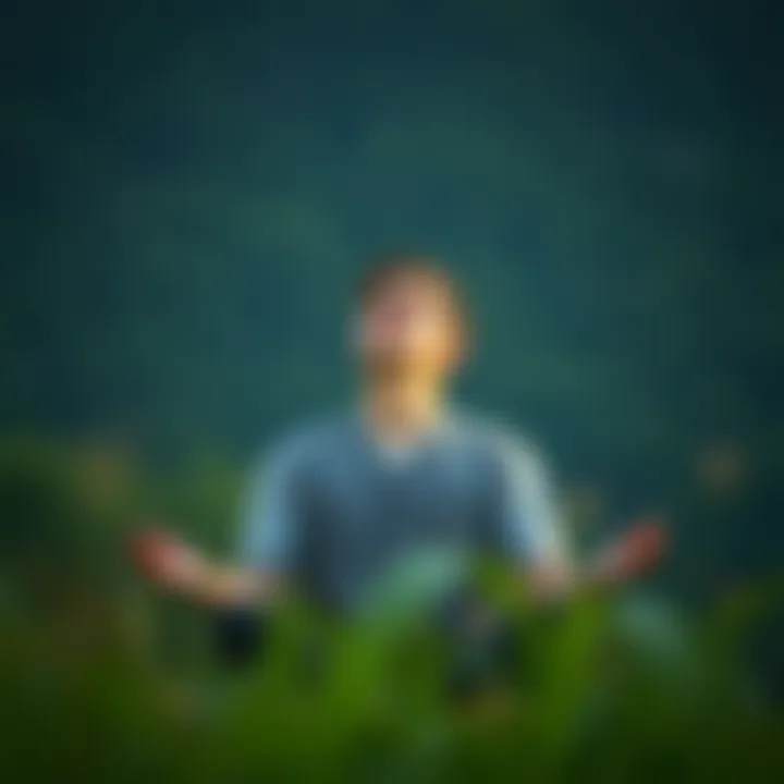 An individual practicing mindfulness in a peaceful setting