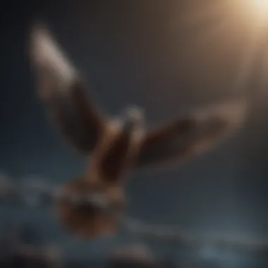 Freedom Flight Visual metaphor of a soaring bird breaking free from chains symbolizing liberation from anxiety