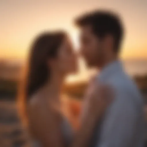 Couple Embracing in Sunset Glow