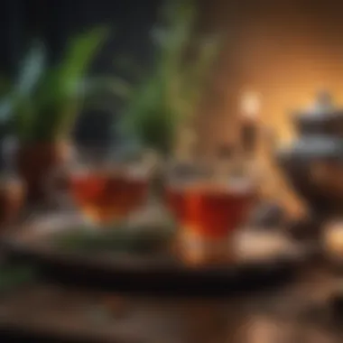 Herbal Tea Ritual for Sleep Support Warm herbal tea in a calming setting for a restful night