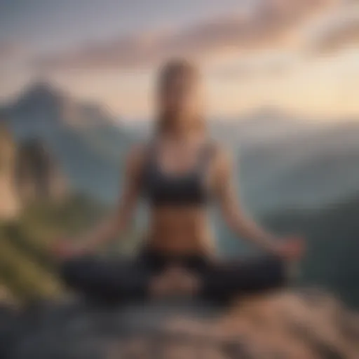 Person practicing yoga on a serene mountaintop