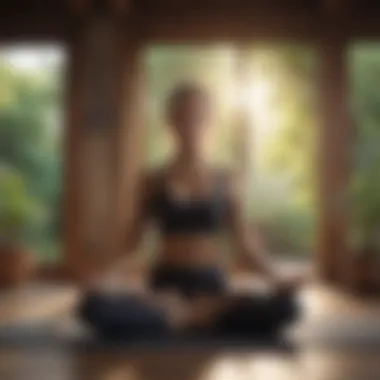 Person practicing yoga in serene setting