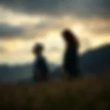 A complex emotional landscape symbolizing the journey through divorce