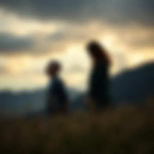A complex emotional landscape symbolizing the journey through divorce