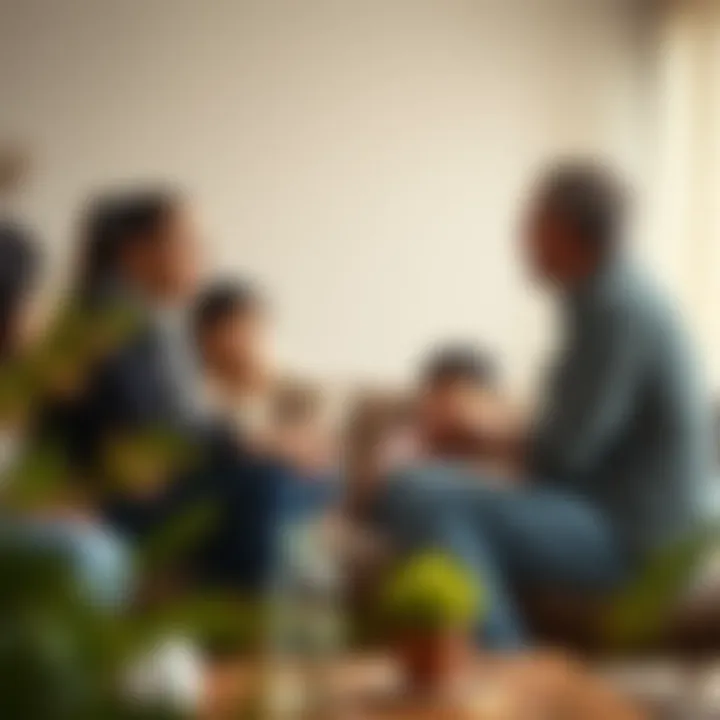 Family Discussion During Divorce A family discussing their future amidst divorce