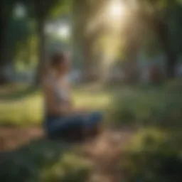 A serene moment of reflection in a park