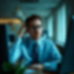 Signs of workplace stress manifesting in an office environment