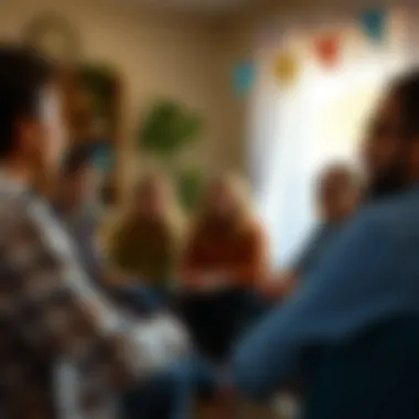 The Power of Community Support An illustration of a support group session fostering connection
