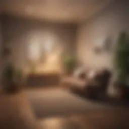 A serene therapy room with comfortable seating and calming decor