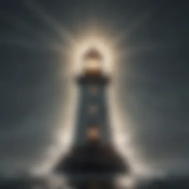 Visual metaphor of a lighthouse guiding through emotional turbulence