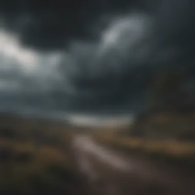 Nature landscape with dark clouds symbolizing depression