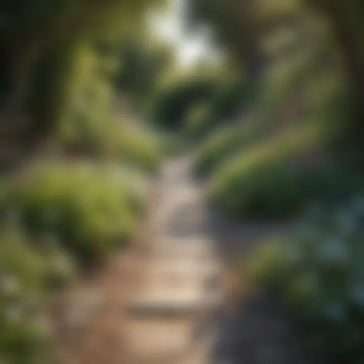 Illustration of a serene garden path with blooming flowers