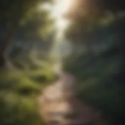 Illustration of a winding path leading towards a bright future