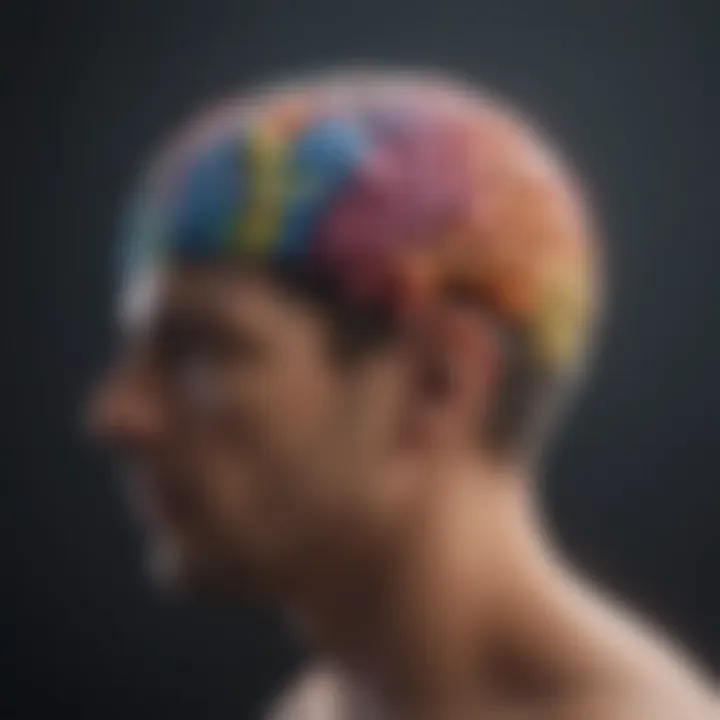 A brain illustration depicting neurodevelopmental pathways associated with autism.