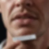 Nicotine patch applied to skin