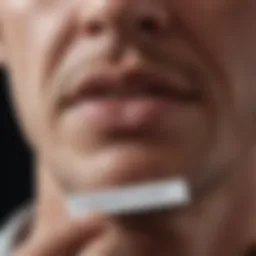 Nicotine patch applied to skin