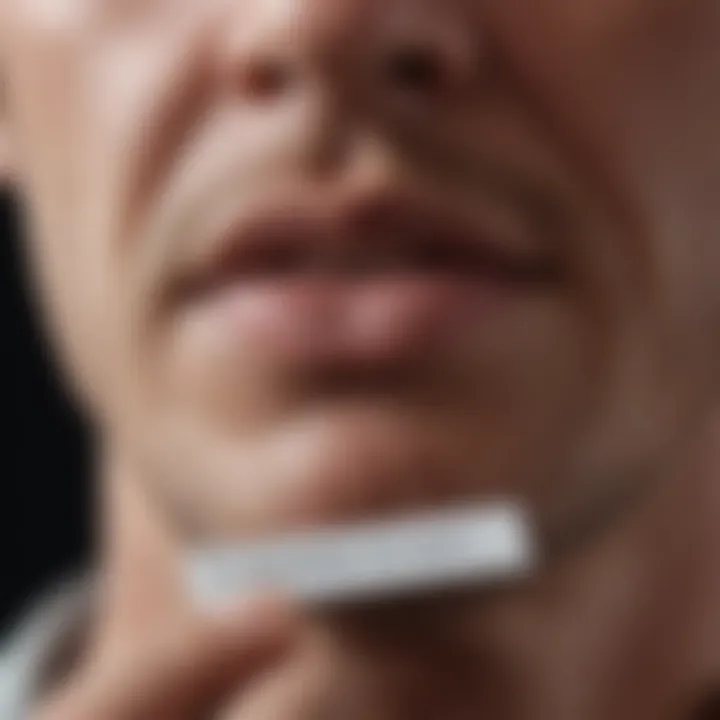 Nicotine patch applied to skin