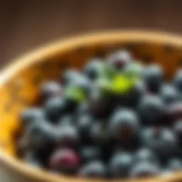 A bowl of blueberries rich in antioxidants