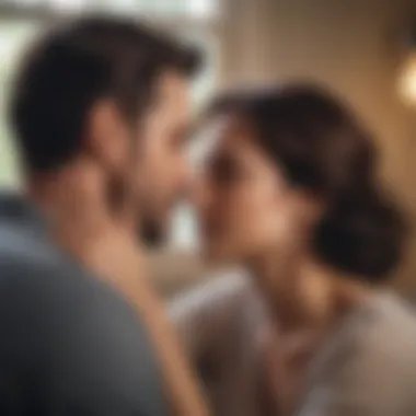 A couple sharing a tender moment in a cozy setting