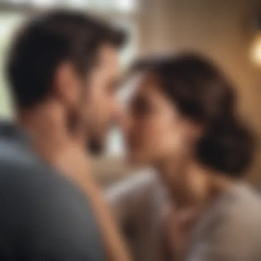 A couple sharing a tender moment in a cozy setting