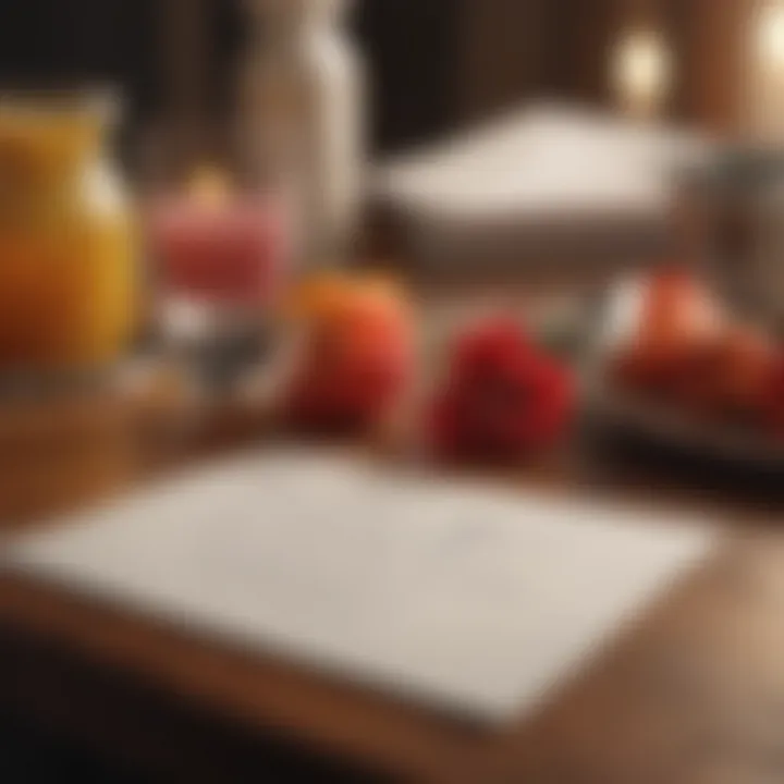 A handwritten love note on a table