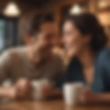 Moments of Joy A couple laughing together over coffee