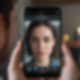User engaging with a mental health app on an Android device