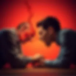 Abstract representation of conflicting emotions within a relationship