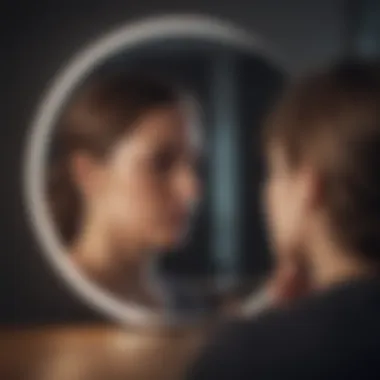 Mirror Practice for Confidence Building Confident public speaker practicing in front of mirror