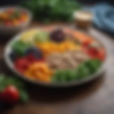 Nutrient-Rich Plant-Based Meal Healthy plant-based meal with colorful fruits and vegetables