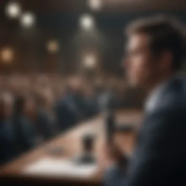 Skill Development in Public Speaking An individual practicing public speaking