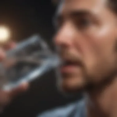 Hydration Strategies Illustration of a person staying hydrated while consuming alcohol