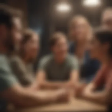 The Power of Social Support A supportive group engaging in discussion and sharing feelings.