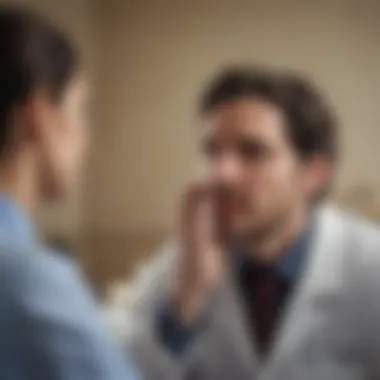 Psychiatrist evaluating patient's mental health