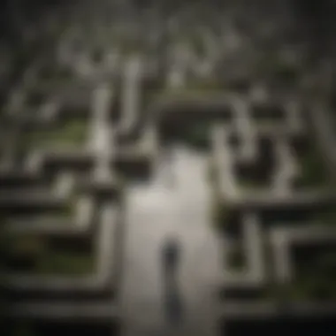 A person navigating through a maze symbolizing the journey of coping with psychological abandonment