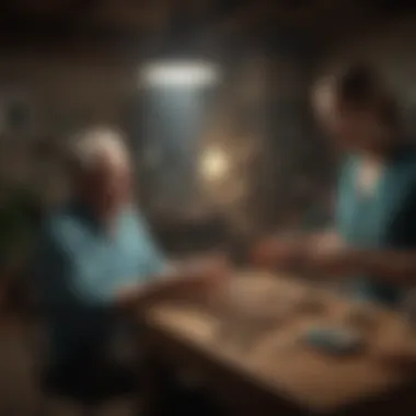 A collaborative therapy session involving practitioners and caregivers.