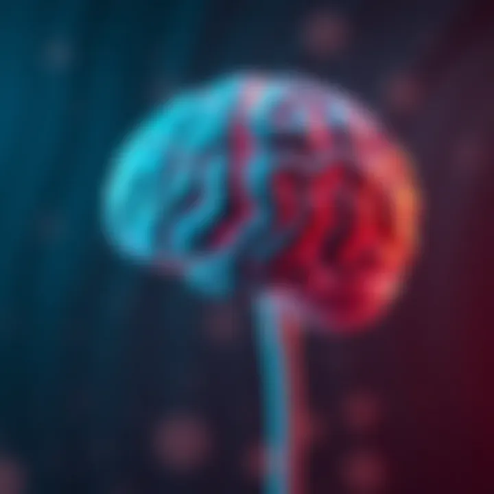 Illustrative brain highlighting overlapping symptoms of PTSD and mania