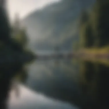 Reflection by the Lake Person contemplating by a serene lake