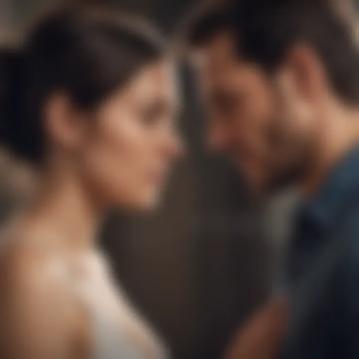 A serene setting where a couple shares a moment of intimacy.