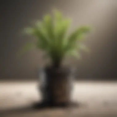 Reviving the Spirit Symbolic image of a wilted plant being nurtured back to life