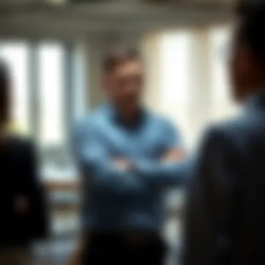 Defensive Body Language Person with crossed arms in a conversation