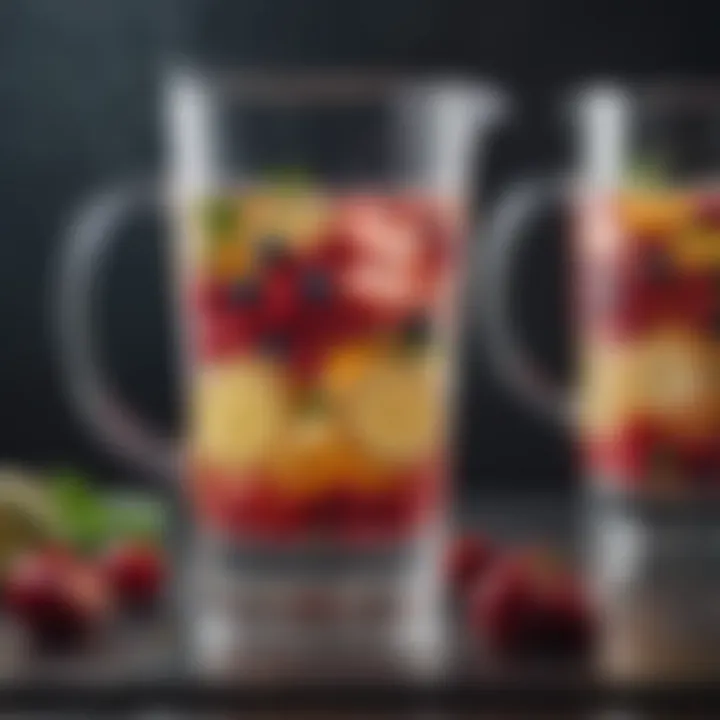 Refreshing fruit-infused water pitchers with fresh fruits