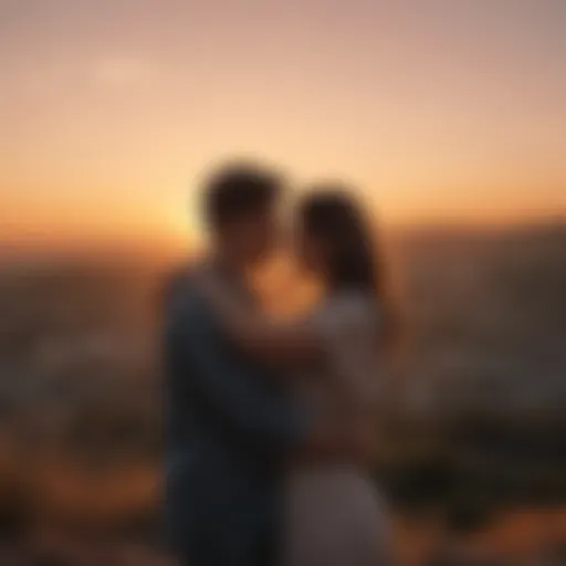 Couple Embracing in Sunset