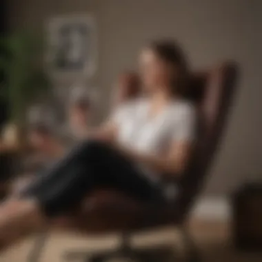 Woman enjoying a glass of wine while sitting in a comfortable chair