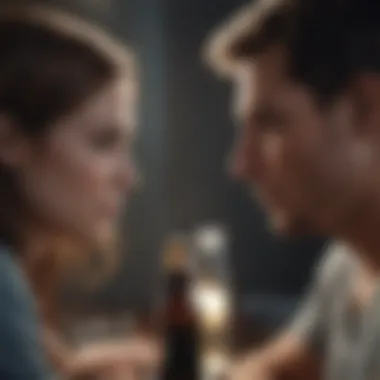 Challenges in Relationships Due to Addiction A couple sitting apart with a visible emotional gap